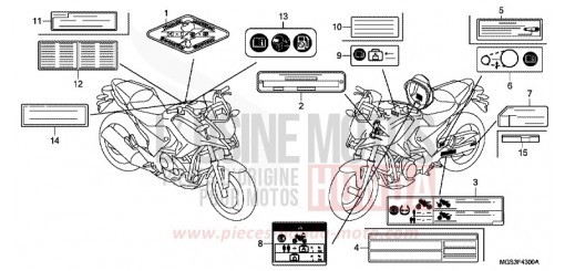 ETIQUETTE DE PRECAUTIONS NC700XAC de 2012